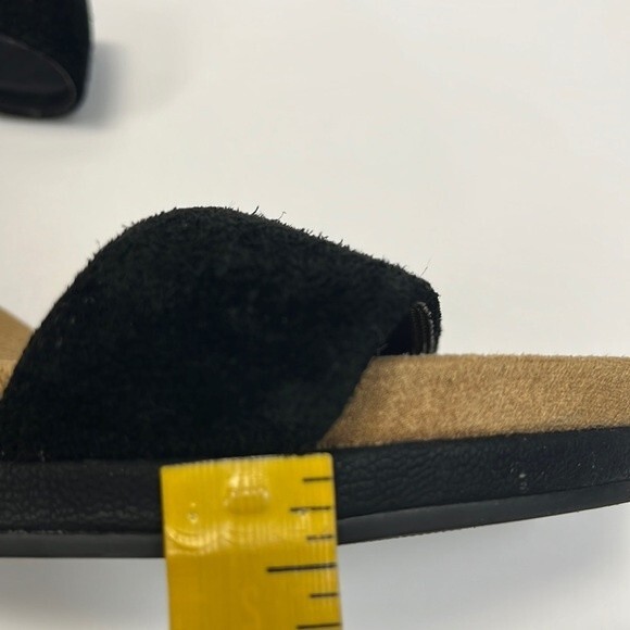 Lucky Brand Kanoa Sandals 7.5 Womens Black Tan Wedge Strappy Leather Open Toe - Picture 7 of 15